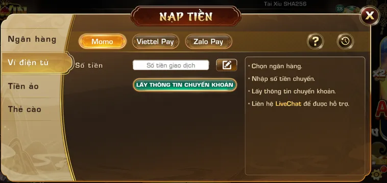 Đa dạng hình thức nạp rút tại Iwin Club.