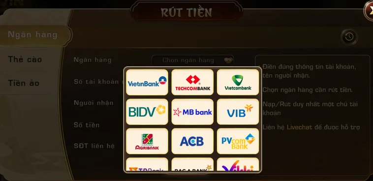 Các hình thức rút tiền sau khi thắng tại iWin Club