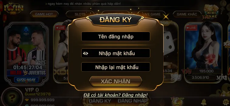 Đăng kí Iwin nhanh chóng tiện lợi.