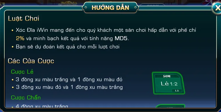 Các Loại Hình Cược Xóc Dĩa Và Tỷ Lệ Thưởng